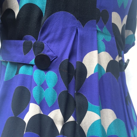 Shortsleeved Patterned Rayon Dress - Picture 4 of 4